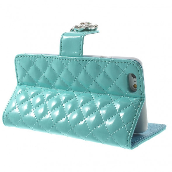 Кожанный чехол-кошелек для iPhone 6 / 6S (голубой)