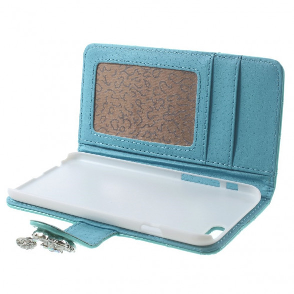 Кожанный чехол-кошелек для iPhone 6 / 6S (голубой)