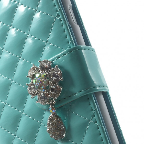 Кожанный чехол-кошелек для iPhone 6 / 6S (голубой)