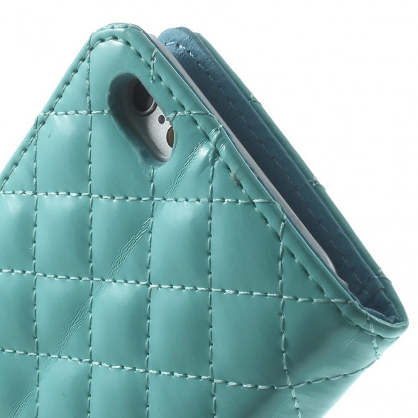 Кожанный чехол-кошелек для iPhone 6 / 6S (голубой)