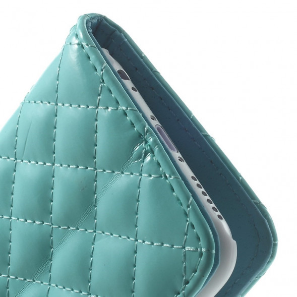 Кожанный чехол-кошелек для iPhone 6 / 6S (голубой)