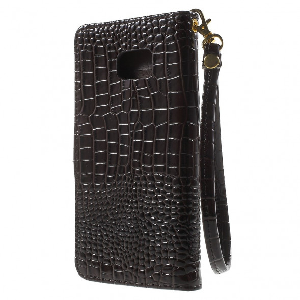 Чехол под крокодиловую кожу для Samsung Galaxy S6 EDGE+ G928 (Коричневый)