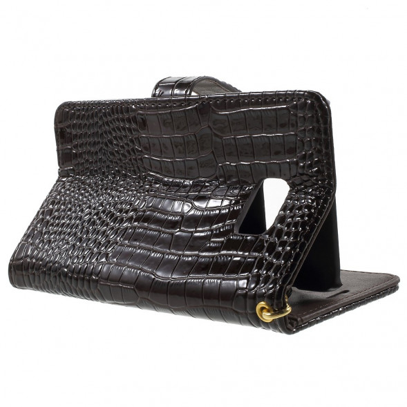 Чехол под крокодиловую кожу для Samsung Galaxy S6 EDGE+ G928 (Коричневый)