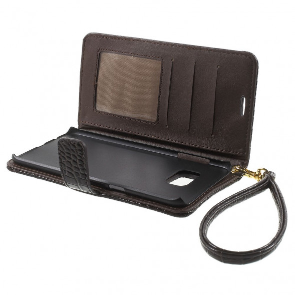 Чехол под крокодиловую кожу для Samsung Galaxy S6 EDGE+ G928 (Коричневый)