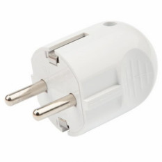 11-8531 Вилка прямая с/з белая 16А