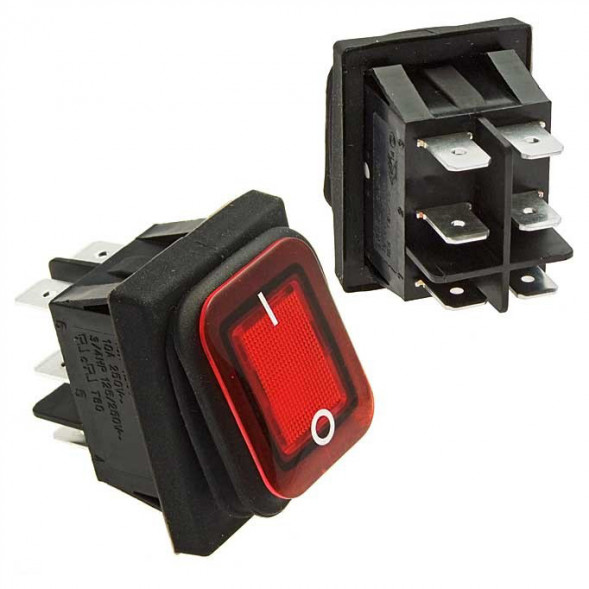 SB091-12V IP65 on-on 22x30mm Переключатель клавишный (рокерный)