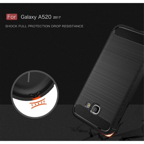 Чехол Carbon Fiber Texture для Samsung Galaxy A5 (2017) A520F (голубой)