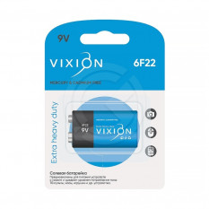 Батарейка Vixion солевая 9V Крона 6F22 (блистер 1шт)