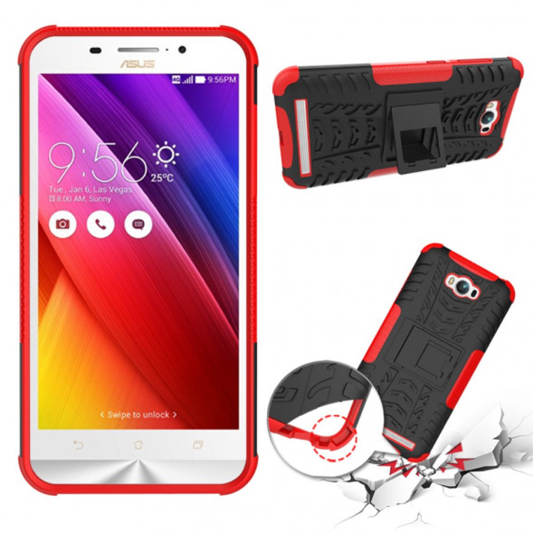 Гибридный чехол с подставкой для Asus Zenfone Max (ZC550KL) (Красный)