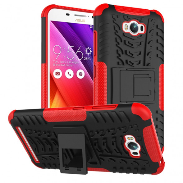 Гибридный чехол с подставкой для Asus Zenfone Max (ZC550KL) (Красный)