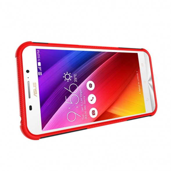 Гибридный чехол с подставкой для Asus Zenfone Max (ZC550KL) (Красный)