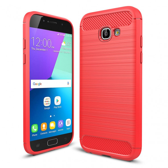 Чехол Carbon Fiber Texture для Samsung Galaxy A5 (2017) A520F (красный)