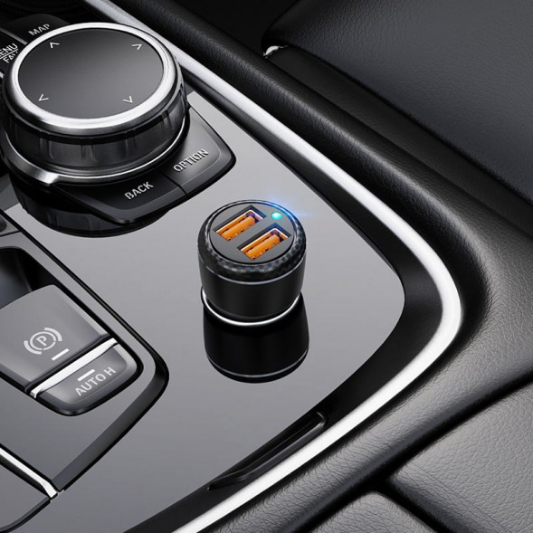 Автомобильное зарядное устройство Borofone BZ17 Core два USB QC3.0 (черный)