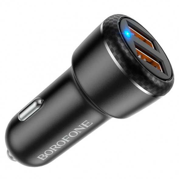 Автомобильное зарядное устройство Borofone BZ17 Core два USB QC3.0 (черный)