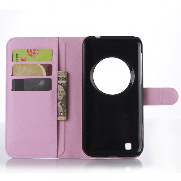 Чехол книжка с визитницей для Asus Zenfone Zoom ZX551ML ZX550 (Розовый)