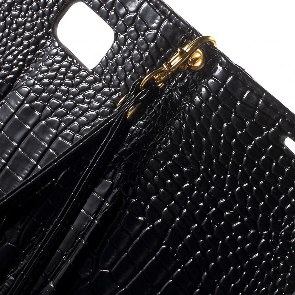 Чехол под крокодиловую кожу для Samsung Galaxy S6 EDGE+ G928 (Черный)