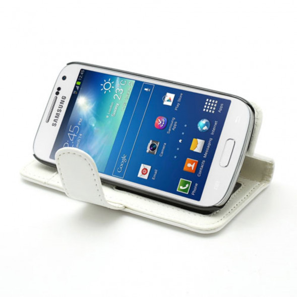 Чехол книжка с визитницей для Samsung Galaxy S 4 mini i9190 (Белый)