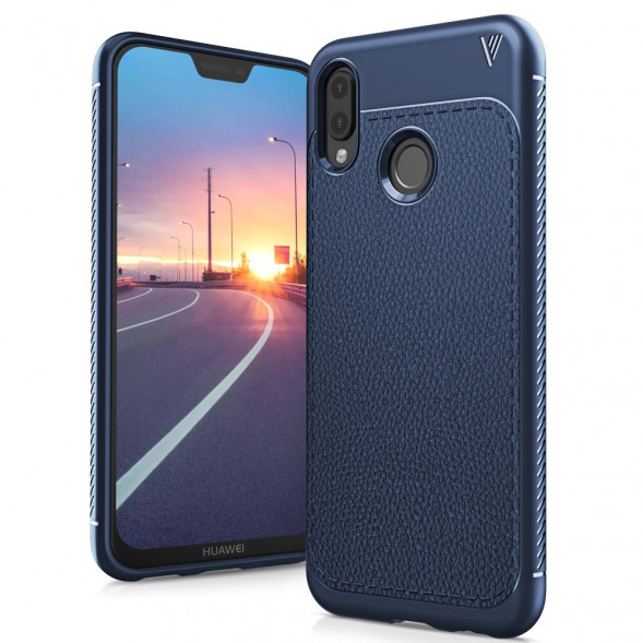 Чехол IVSO Gentry Litchi для Huawei P20 Lite / Nova 3e (темно-синий)