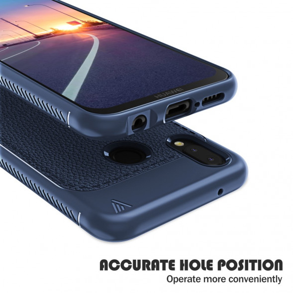 Чехол IVSO Gentry Litchi для Huawei P20 Lite / Nova 3e (темно-синий)