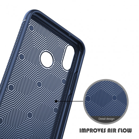 Чехол IVSO Gentry Litchi для Huawei P20 Lite / Nova 3e (темно-синий)