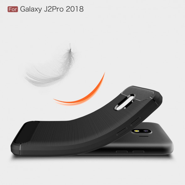 Чехол - накладка Carbon Fibre для Samsung Galaxy J2 Pro 2018 (красный)