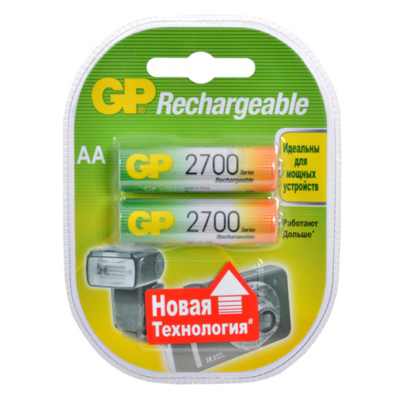 Аккумулятор AA пальчиковый GP R06-2BL 2700mAh