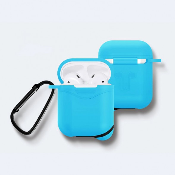 Силиконовый чехол для наушников AirPods Luminous (голубой)