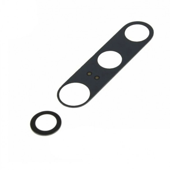 Стекло задней камеры для Xiaomi Mi 10 Pro (без рамки) (комплект 2 шт.) (Черный)