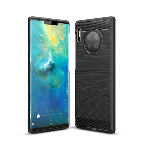 Чехол накладка Carbon Fibre для Huawei Mate 30 Pro (черный)