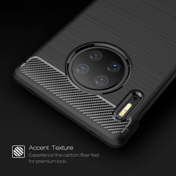 Чехол накладка Carbon Fibre для Huawei Mate 30 Pro (черный)