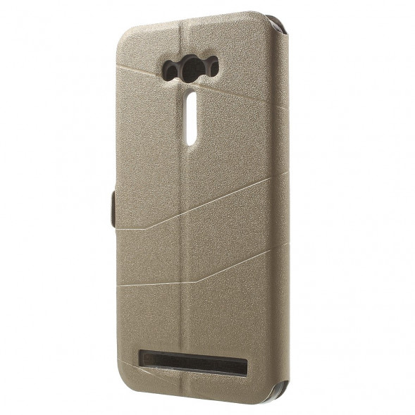 Чехол с окном информации для Asus Zenfone 2 Laser ZE550KL (Золотистый)