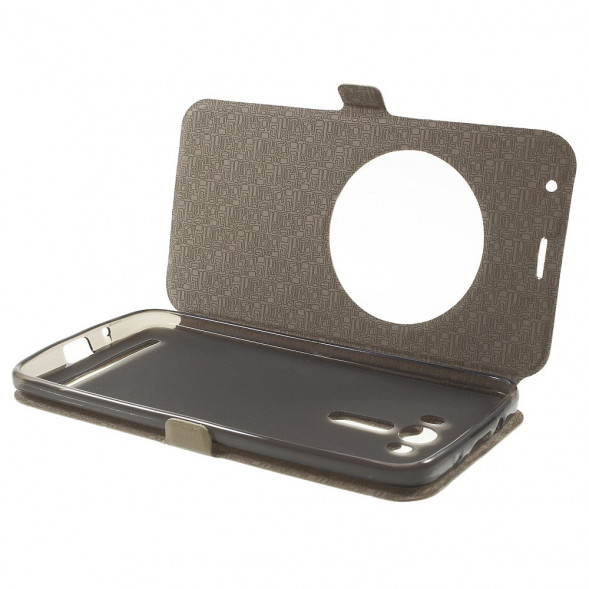 Чехол с окном информации для Asus Zenfone 2 Laser ZE550KL (Золотистый)