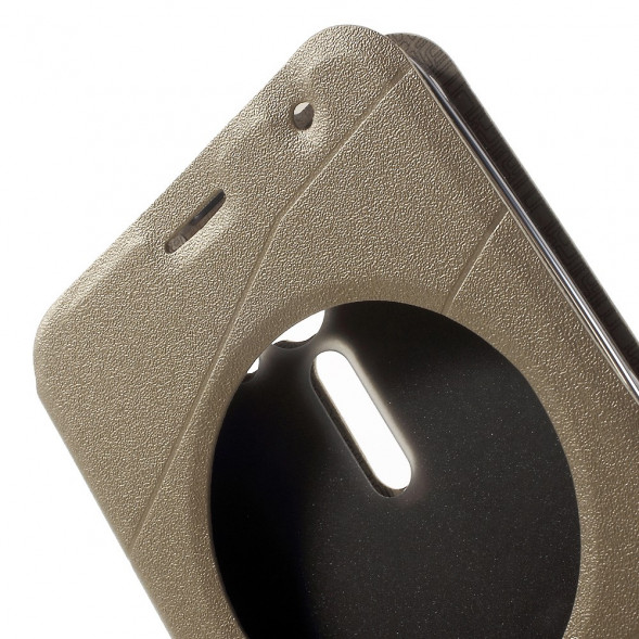 Чехол с окном информации для Asus Zenfone 2 Laser ZE550KL (Золотистый)