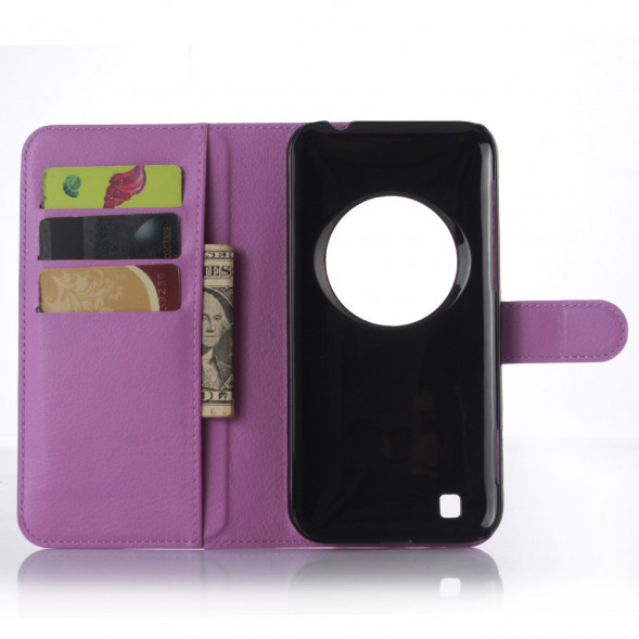 Чехол книжка с визитницей для Asus Zenfone Zoom ZX551ML ZX550 (Фиолетовый)