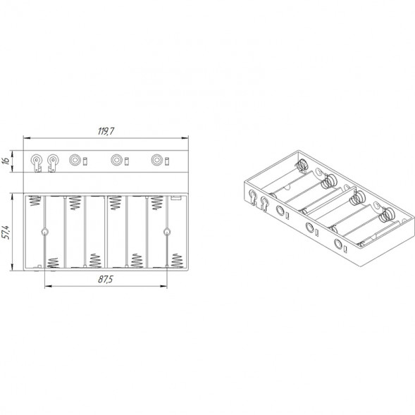 BH381 AA 8x1 Батарейный отсек