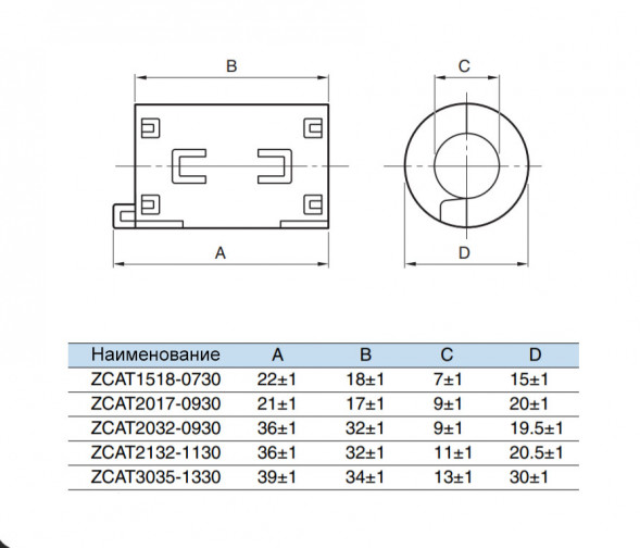 ZCAT2132-1130-BK (black) Ферритовый фильтр в корпусе ZCAT