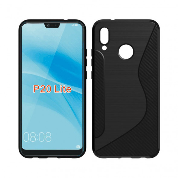 Антискользящий чехол для Huawei P20 Lite / Nova 3e (черный)