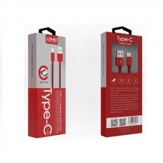 USB Kабель USB 3.1 Type-C LDNIO тканевой оплетке 1 метр LS60 (красный)