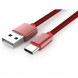 USB Kабель USB 3.1 Type-C LDNIO тканевой оплетке 1 метр LS60 (красный)