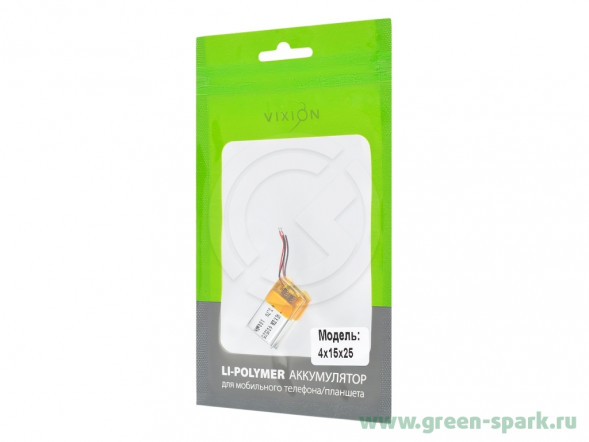 4х15х25 mm Аккумулятор универсальный 300mAh (3,7V Li-Pol) (Vixion)