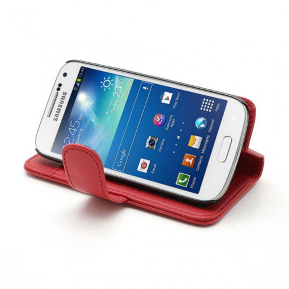 Чехол книжка с визитницей для Samsung Galaxy S 4 mini i9190 (Красный)