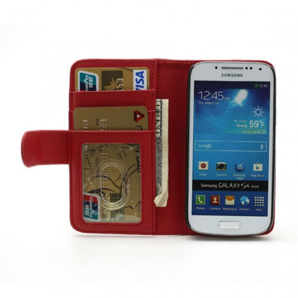 Чехол книжка с визитницей для Samsung Galaxy S 4 mini i9190 (Красный)