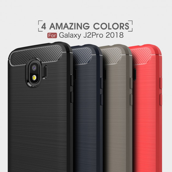 Чехол - накладка Carbon Fibre для Samsung Galaxy J2 Pro 2018 (серый)