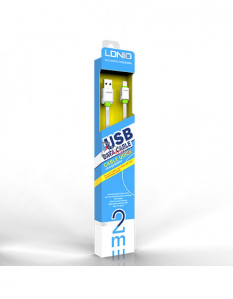 Кабель зарядки Ldnio LS01 Micro USB 2 метра плоский (белый)