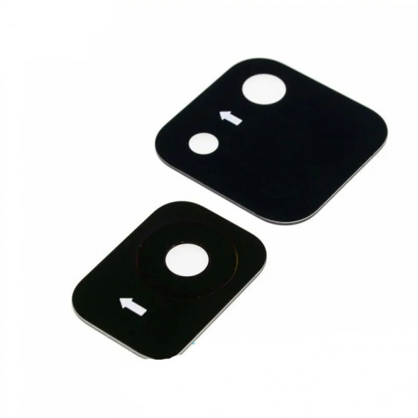 Стекло задней камеры для Xiaomi Poco M4 Pro 5G (без рамки) (комплект 2 шт.) (Черный)