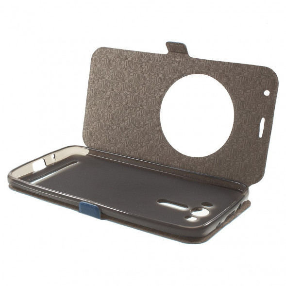 Чехол с окном информации для Asus Zenfone 2 Laser ZE550KL (Синий)