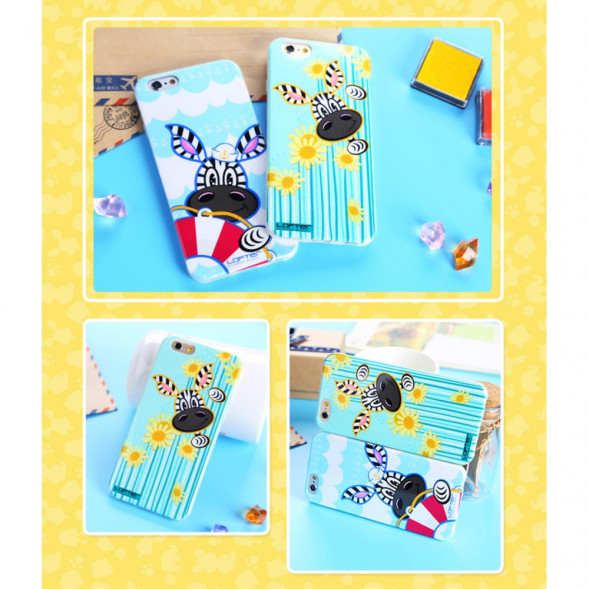 TPU Чехол накладка Lofter для iPhone 6, 6S (Зебра в цветах)