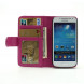 Чехол книжка с визитницей для Samsung Galaxy S 4 mini i9190 (Малиновый)