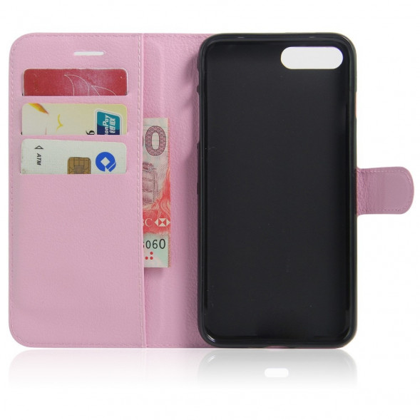 Чехол книжка с визитницей для iPhone 7 Plus (Розовый)