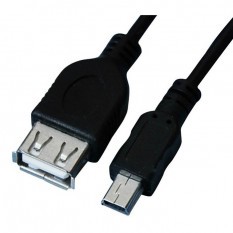 Кабель OTG USB - мини USB VS 0.5м (чёрный)